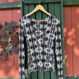 Free People Lucky Lace-Up Top Long Sleeve